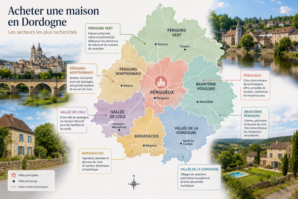 Maison en pierre en Dordogne dans un secteur recherché pour un achat immobilier