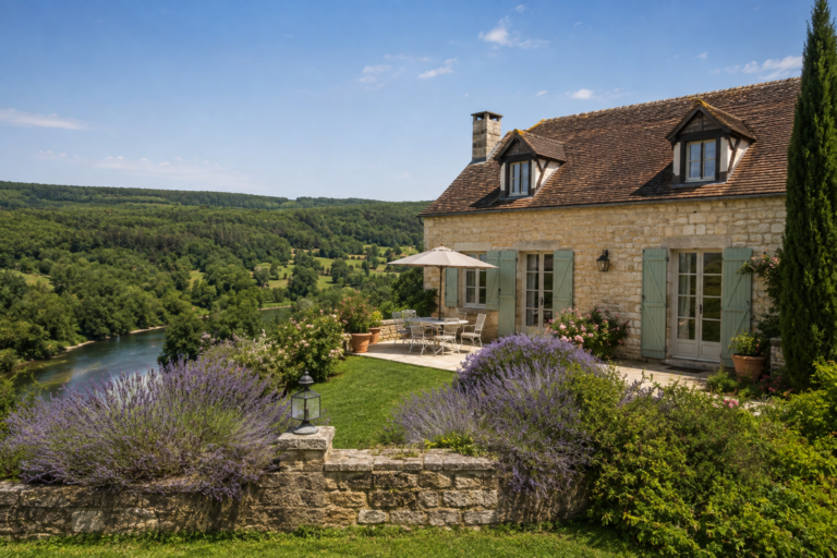 Maison en pierre avec vue sur la Dordogne pour une résidence secondaire